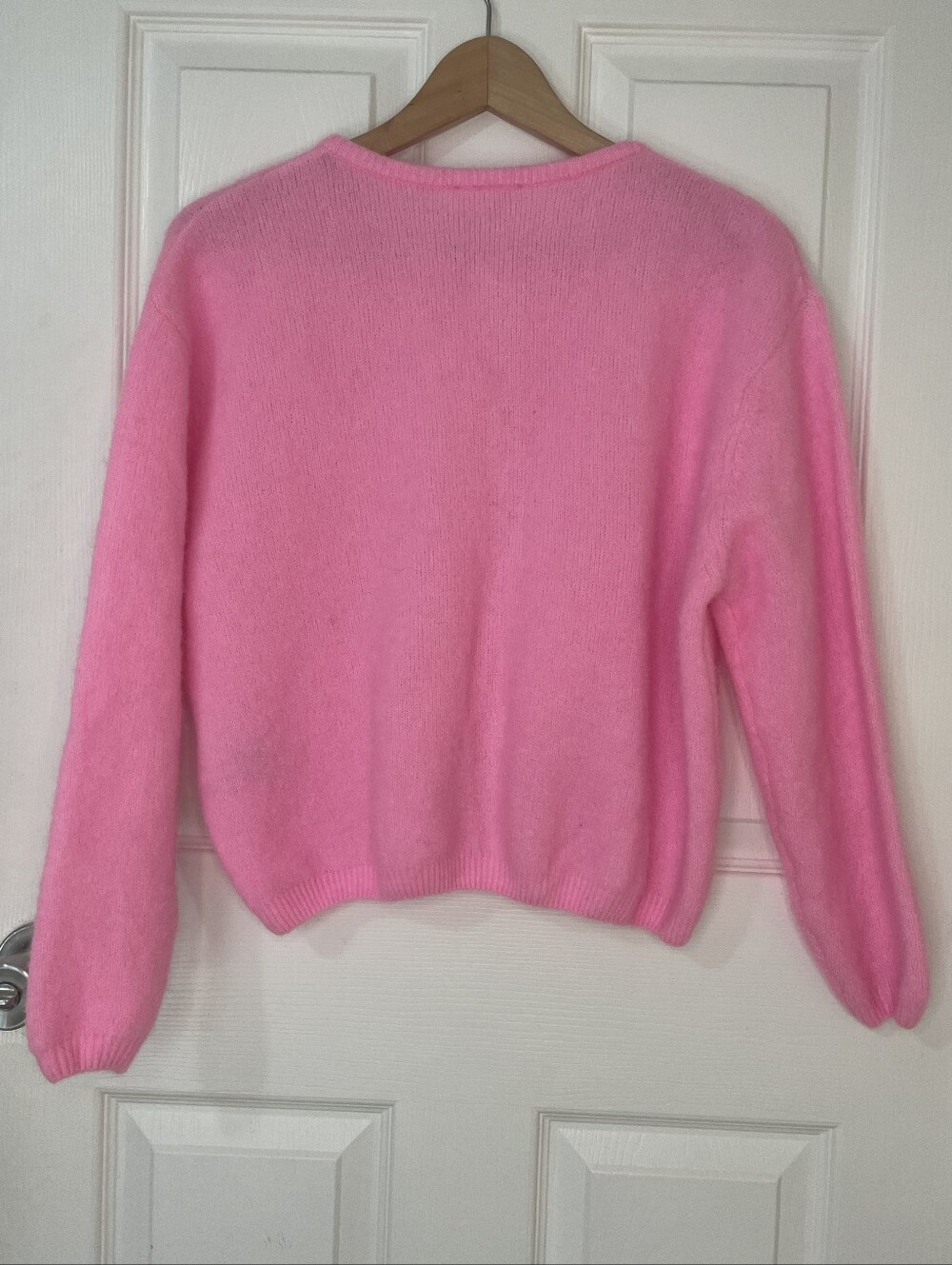 American Vintage Soft Pink Crewneck Button Cardigan Size S - Picture 8 of 14